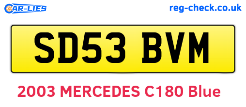 SD53BVM are the vehicle registration plates.