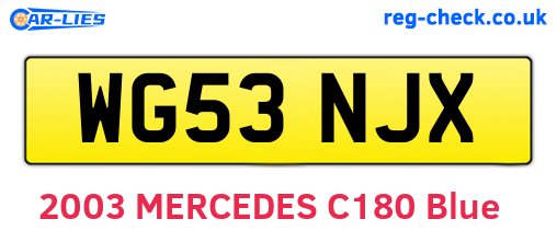 WG53NJX are the vehicle registration plates.