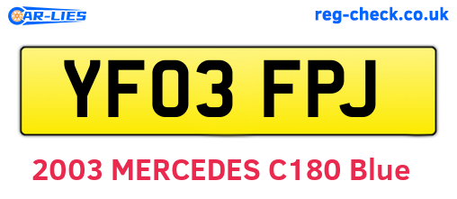 YF03FPJ are the vehicle registration plates.