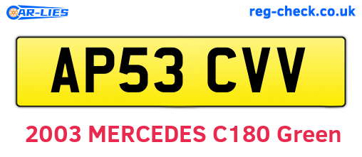 AP53CVV are the vehicle registration plates.