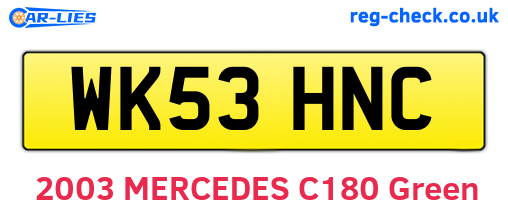 WK53HNC are the vehicle registration plates.