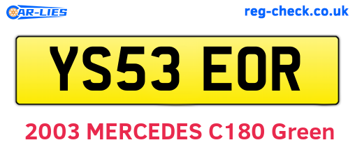 YS53EOR are the vehicle registration plates.