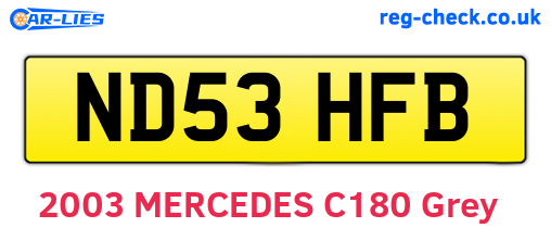 ND53HFB are the vehicle registration plates.