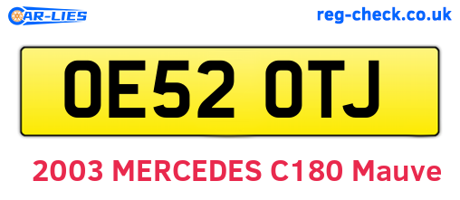 OE52OTJ are the vehicle registration plates.