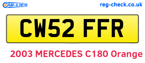 CW52FFR are the vehicle registration plates.