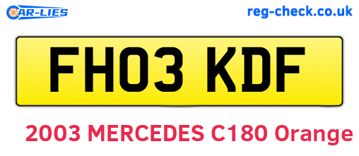 FH03KDF are the vehicle registration plates.