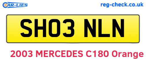 SH03NLN are the vehicle registration plates.
