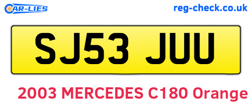 SJ53JUU are the vehicle registration plates.