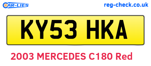 KY53HKA are the vehicle registration plates.
