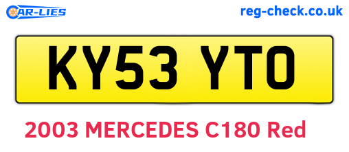 KY53YTO are the vehicle registration plates.