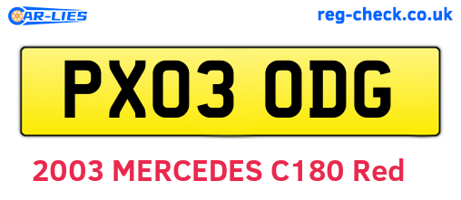 PX03ODG are the vehicle registration plates.