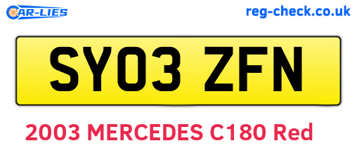 SY03ZFN are the vehicle registration plates.