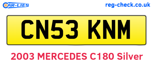 CN53KNM are the vehicle registration plates.