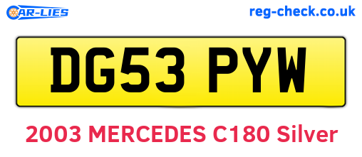 DG53PYW are the vehicle registration plates.