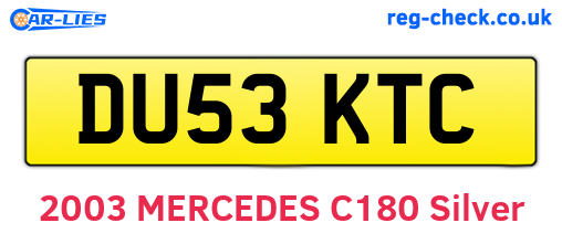 DU53KTC are the vehicle registration plates.