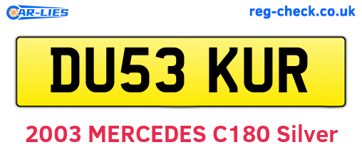 DU53KUR are the vehicle registration plates.