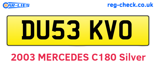 DU53KVO are the vehicle registration plates.
