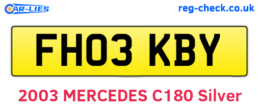 FH03KBY are the vehicle registration plates.