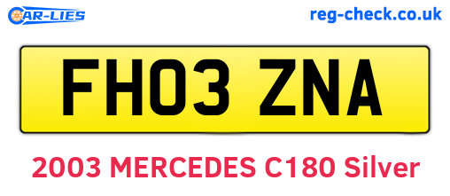 FH03ZNA are the vehicle registration plates.