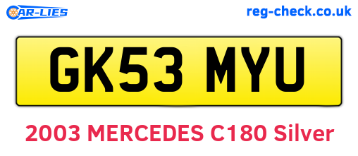 GK53MYU are the vehicle registration plates.