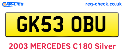 GK53OBU are the vehicle registration plates.