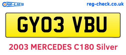 GY03VBU are the vehicle registration plates.