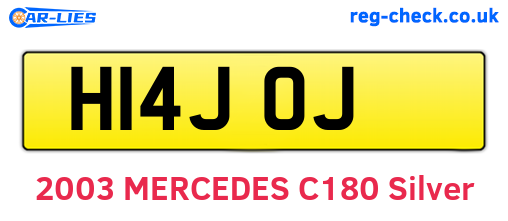 H14JOJ are the vehicle registration plates.
