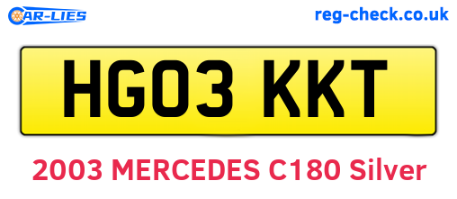 HG03KKT are the vehicle registration plates.