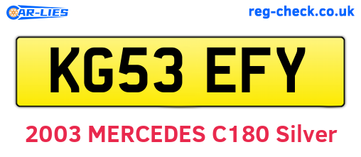 KG53EFY are the vehicle registration plates.