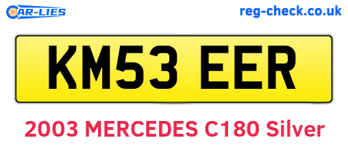 KM53EER are the vehicle registration plates.