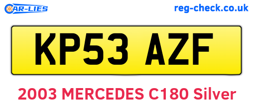 KP53AZF are the vehicle registration plates.