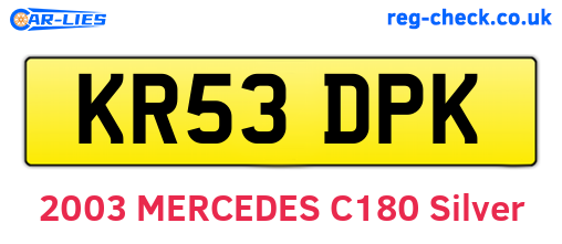 KR53DPK are the vehicle registration plates.