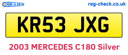 KR53JXG are the vehicle registration plates.