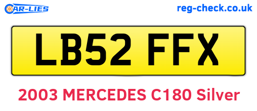 LB52FFX are the vehicle registration plates.