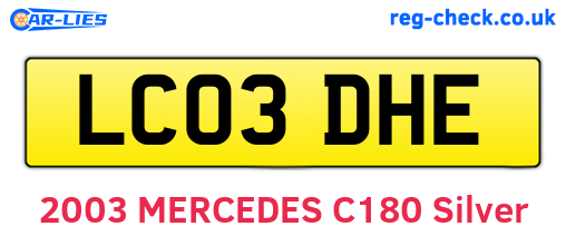 LC03DHE are the vehicle registration plates.