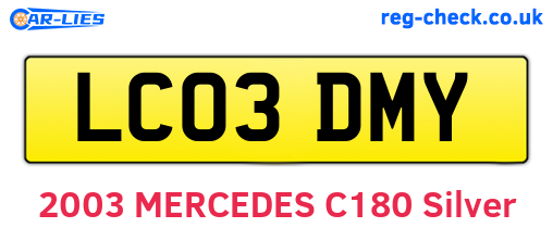 LC03DMY are the vehicle registration plates.