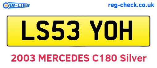 LS53YOH are the vehicle registration plates.