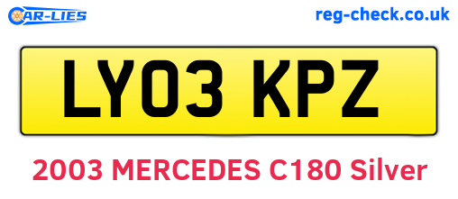 LY03KPZ are the vehicle registration plates.
