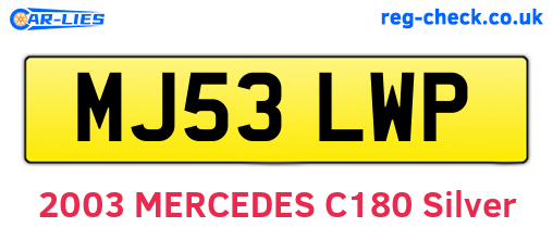 MJ53LWP are the vehicle registration plates.