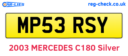 MP53RSY are the vehicle registration plates.