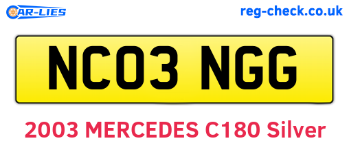 NC03NGG are the vehicle registration plates.