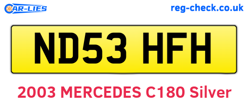 ND53HFH are the vehicle registration plates.