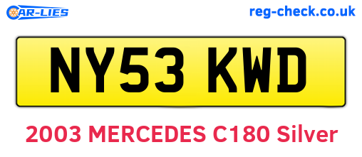NY53KWD are the vehicle registration plates.