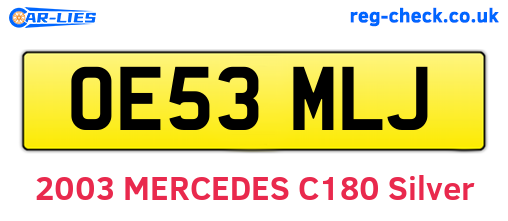 OE53MLJ are the vehicle registration plates.
