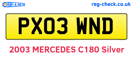 PX03WND are the vehicle registration plates.
