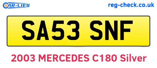 SA53SNF are the vehicle registration plates.