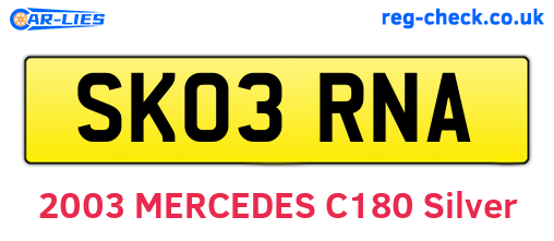 SK03RNA are the vehicle registration plates.
