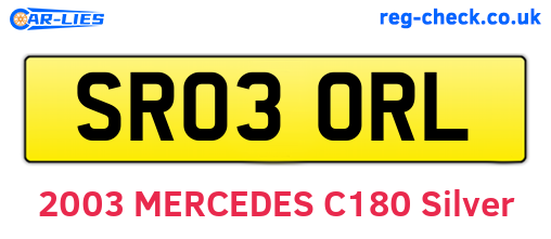 SR03ORL are the vehicle registration plates.