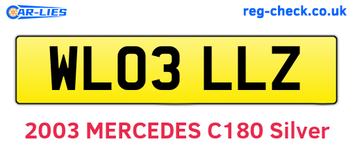 WL03LLZ are the vehicle registration plates.