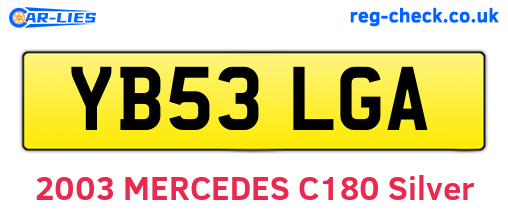 YB53LGA are the vehicle registration plates.